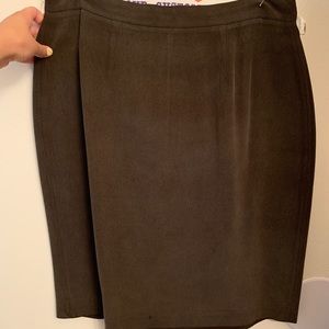 Brown 100% silk short dress skirt